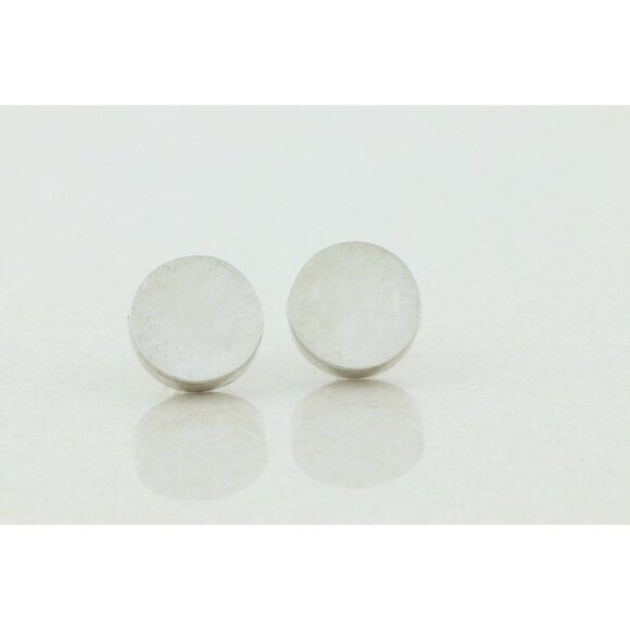 Sterling Silver Round Button Earrings Stud Post Earrings - Picture 4 of 9